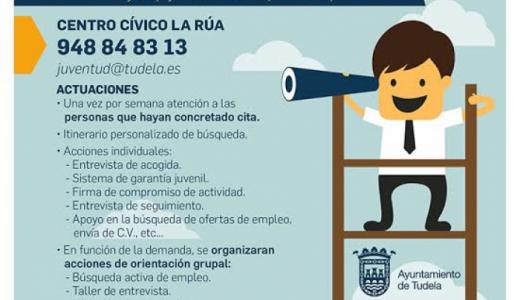 Cartel servicio orientación jóvenes desempleados
