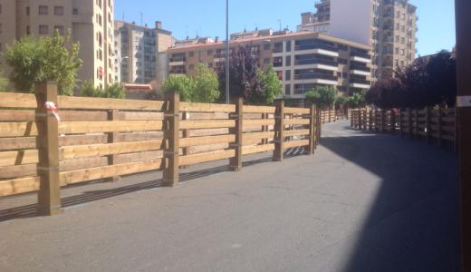 Detalle del vallado de encierro de Tudela
