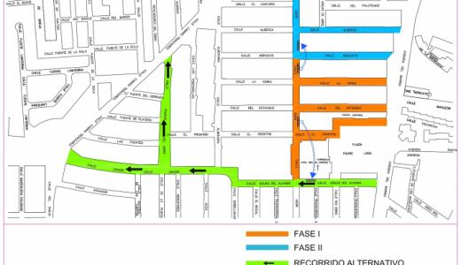 Tráfico, contenedores y BUS obras Barrio de Lourdes