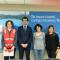 Cristina Casado, vicepresidenta de Cruz Roja en Tudela, José Antonio Lahoz, director de Área de Negocio de CaixaBank en la Ribera,  Marisa Marqués y Silvia Cepas, concejalas de Servicios Sociales y Educación del Ayuntamiento de Tudela, respectivamente.